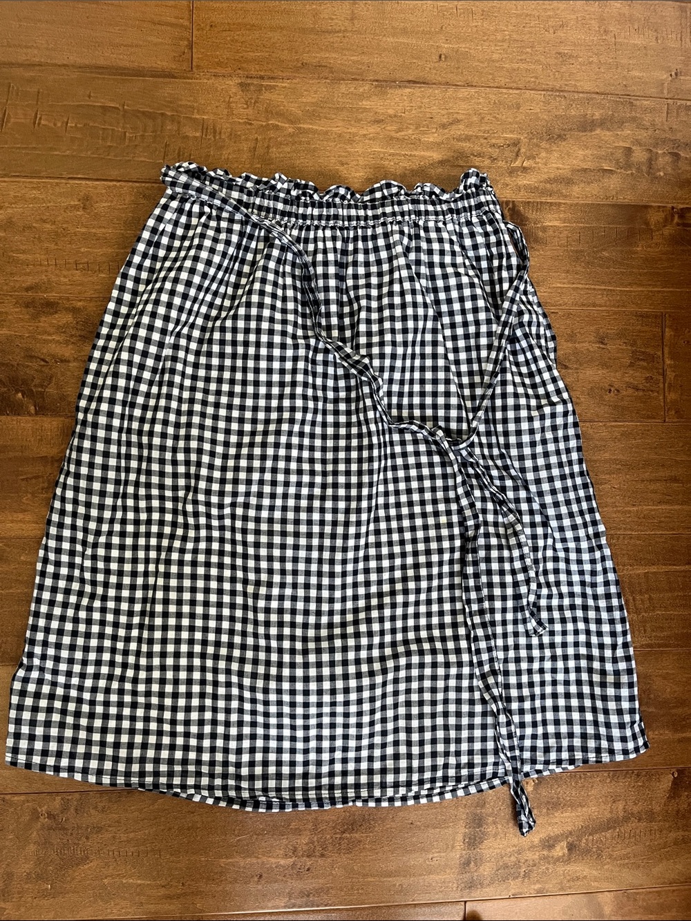 Joe Fresh Black and White Gingham Midi Skirt